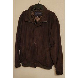 Roundtree and Yorke Men's Suede Jacket Chocolate Brown Size XLT